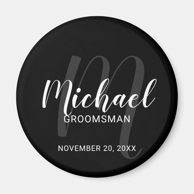 Íman Padrinhos de casamento Personalizados de Script Mo (Frente)