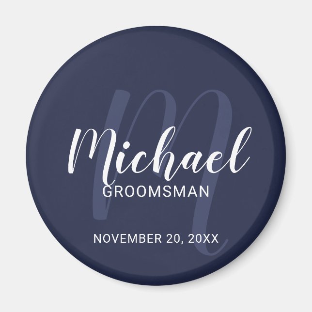 Íman Padrinhos de casamento Personalizados de Script Mo (Frente)