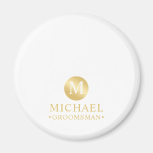 Íman Padrinhos de casamento personalizados Dourados ele