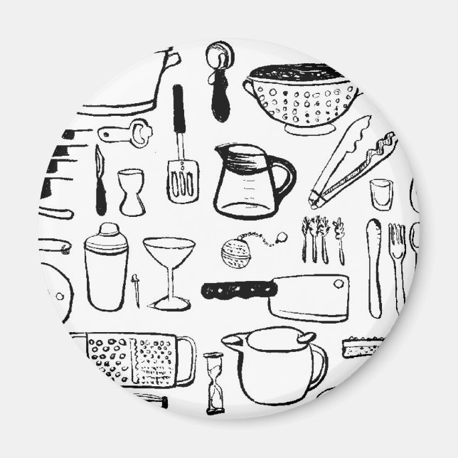 Íman Padrões Coloridos de Cozinha (Frente)