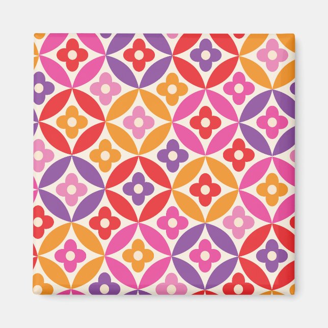 Íman Padrões das flores retrorreflectoras nos círculos  (Frente)