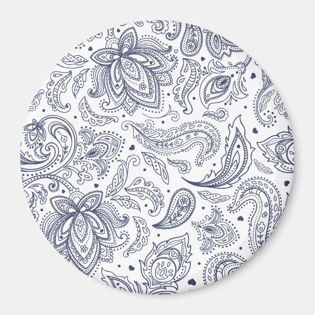 Íman Padrões de flores clássicas (Frente)