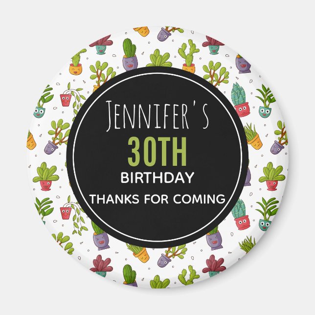 Íman Padrões De Sucultura Da Natureza De Cactus Bonitos (Frente)