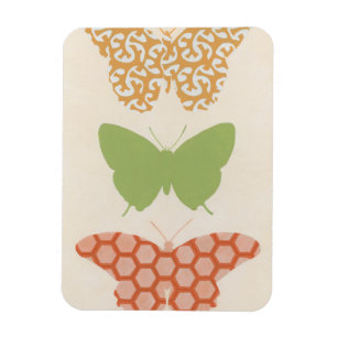 Íman Padrões Decorativos de Borboleta em Fundo de Crea