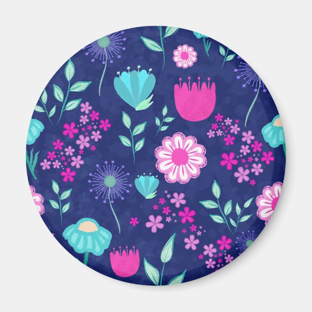 Íman Padrões florais bonitos (Frente)