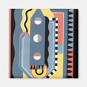 Íman Padrões Geométricos de Vintage Art Deco Pochoir Ja