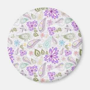 Íman Padrões pastel paisley de cor branca