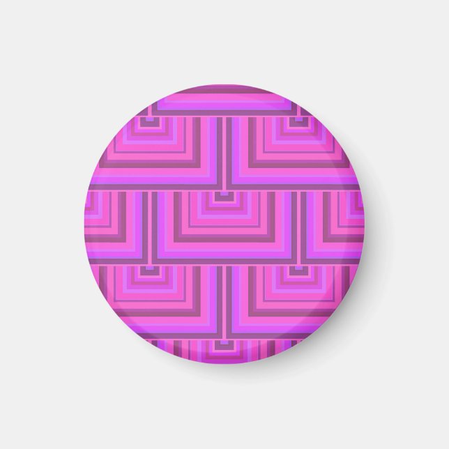 Íman Padrões quadrados cor-de-rosa (Frente)