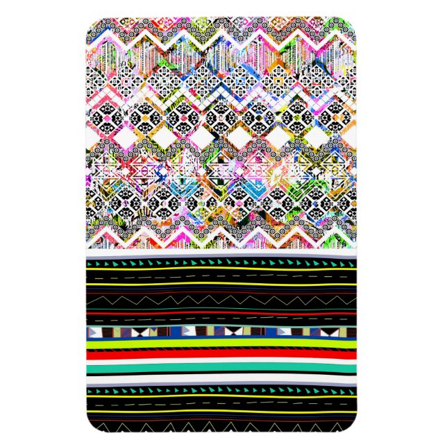 Íman Padrões tribais aztec, de cor branca (Vertical)