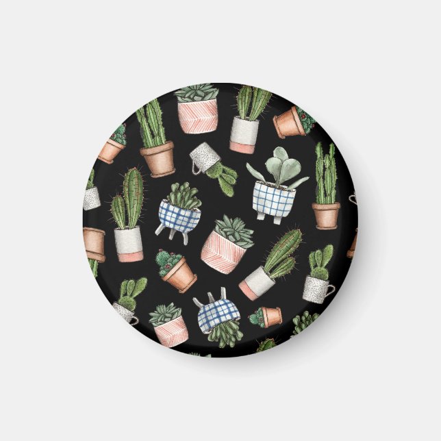 Íman Página inicial de aquarela Plantas negras sem cost (Frente)