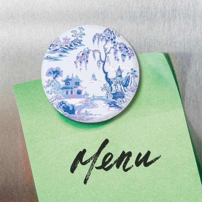 Íman Pagoda Garden in Blue and Purple Magnet (Criador carregado)