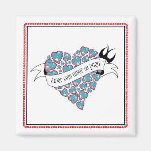 Íman Pague amor com amor ilustrado provérbio português