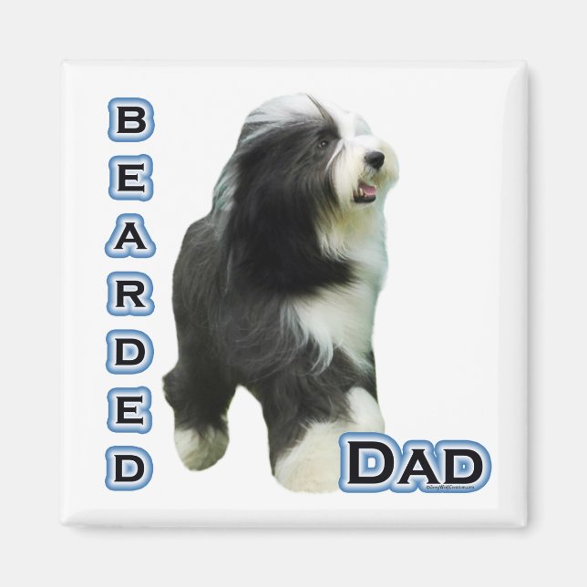 Íman Pai Collie com barrado 4 - Magnet (Frente)