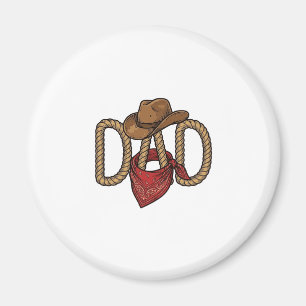 Íman Pai Cowboy Corda Chapéu Bandana Desenho Vintage De