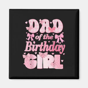 Íman Pai Da Família Birthday Girl Pink Coquette Arco