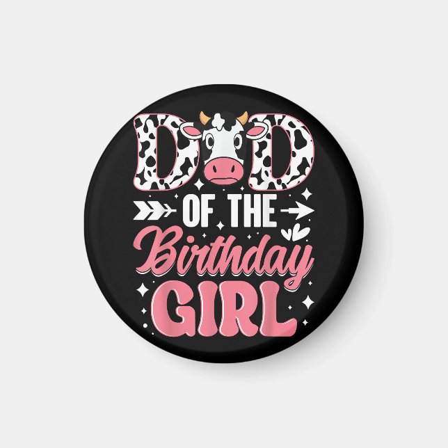 Íman Pai Da Garota De Aniversário Pai Pai (Frente)