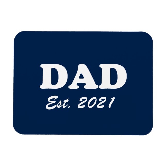 Íman Pai data estabelecida personalizada marinho azul b (Horizontal)
