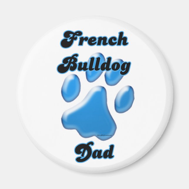Íman Pai de Buldogue Francês Blue Pawprint - Magnet (Frente)