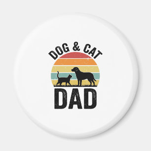 Íman Pai de Cachorro e Gato Camisa Vintage de Design de