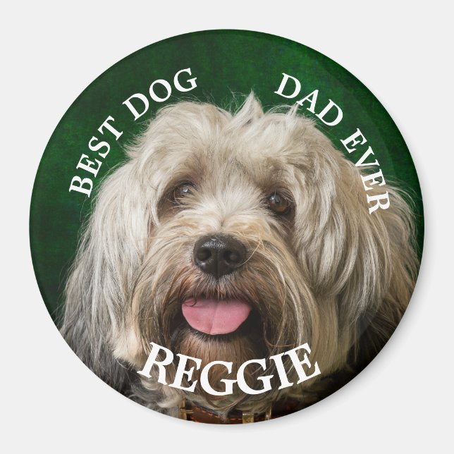 Íman Pai de Cachorro Personalizado Tibetano - Chaveiro  (Frente)