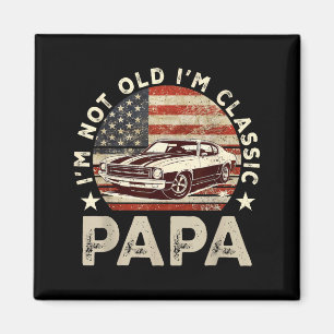 Íman Pai de Carro Antigo Bandeira Americana Avô Papai E