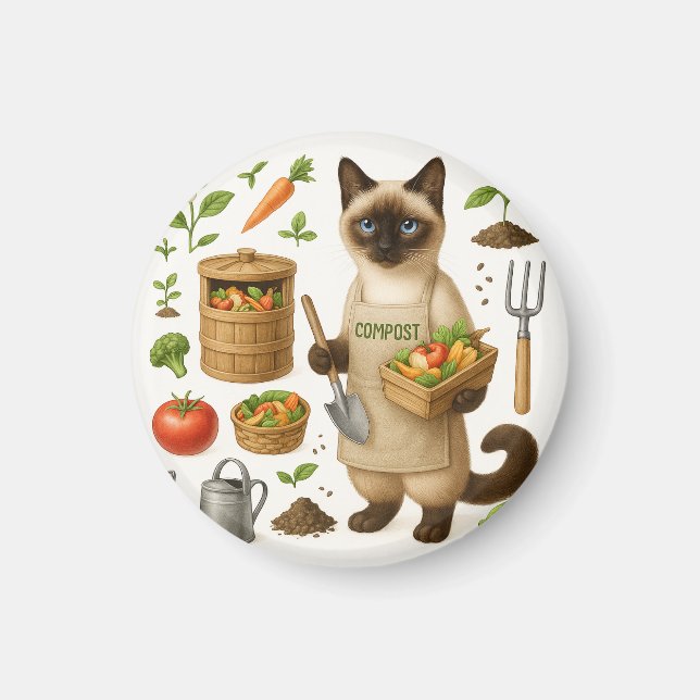 Íman Pai de gato no jardim (Frente)