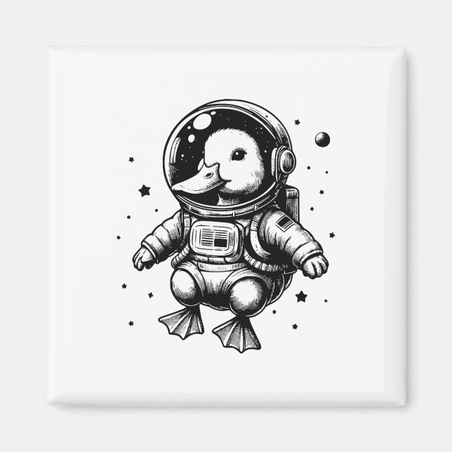 Íman Pai de Pato Espaço da Mãe - Pato Astronauta (Frente)