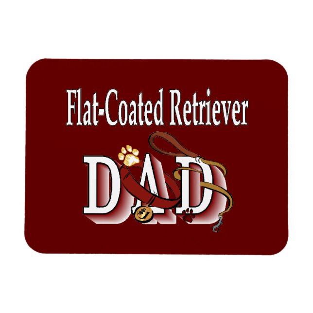 Íman Pai de Retriever Revestido Plano (Horizontal)