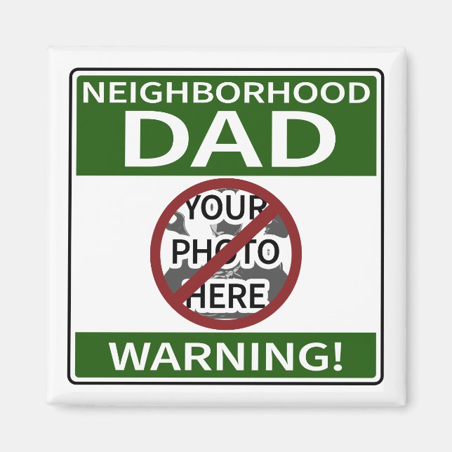 Íman Pai de vizinhança personalizável Sinal verde X'd O (Frente)