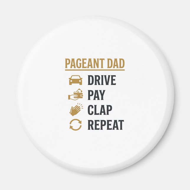 Íman Pai Desfile Dirige Paga Bate Repetir Camisa Design (Frente)