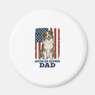 Íman Pai do Australian Shepherd Patriótico Vetor Vintag