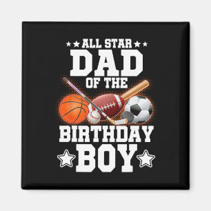 Íman Pai Estrela do Menino do Aniversário Sketll Futebo