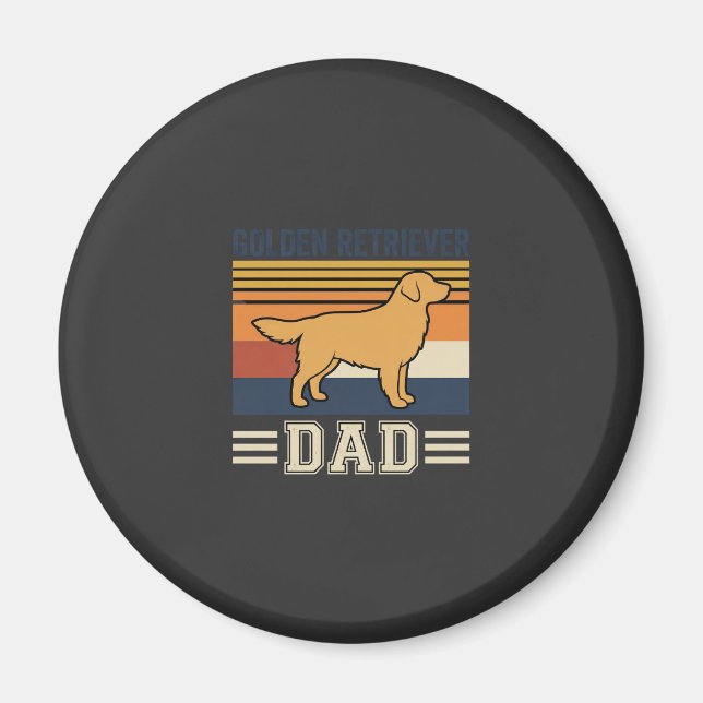 Íman Pai Golden Retriever Cão Retro (Frente)