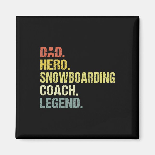 Íman Pai Hero Snowboard Coach Engraçado Snowboard Coa (Frente)