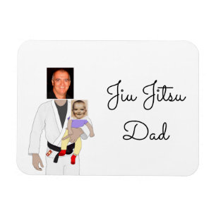 Íman Pai Jiu Jitsu Fotos personalizadas e Texto manuscr
