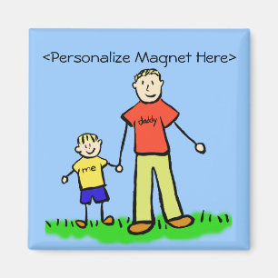 Íman Pai & Me - Pai e Filho - Magneta Personalizada (Lo