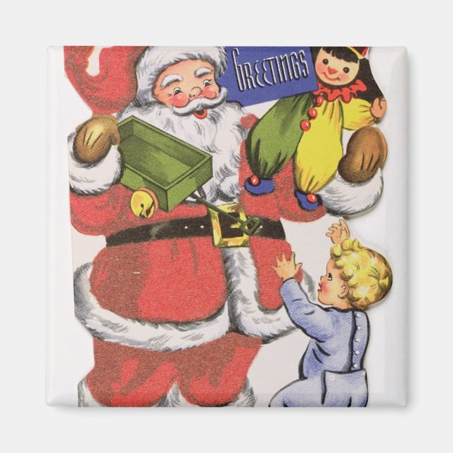 Íman Pai Natal, cartão de Natal vitoriano (Frente)