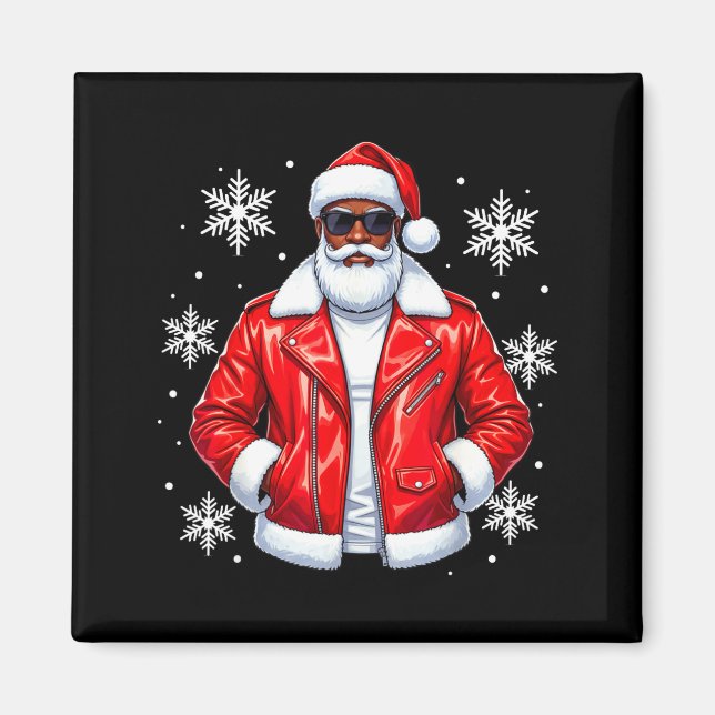 Íman Pai Natal fixe afro-americano de Natal Pijama (Frente)