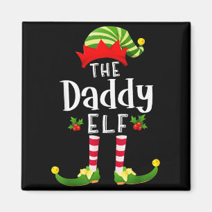Íman Pai Papai Noel Elfo Pijama Combinando Festa de Nat