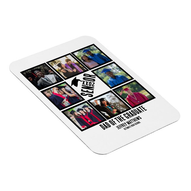 Íman Pai personalizado da coleção de fotos do formando  (Lado Direito)