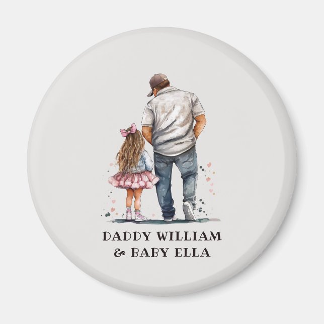 Íman Pai Personalizado e Filha (Frente)