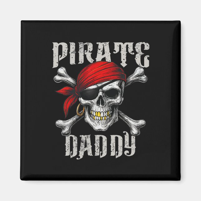 Íman Pai Pirata Jolly Roger Flag E Skull Crossbones (Frente)