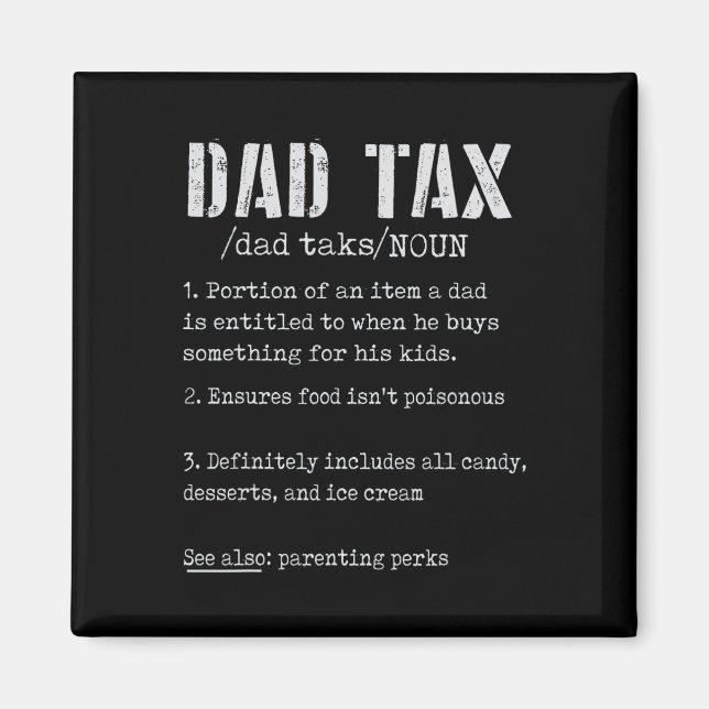Íman Pai Tax Definition Men Funny Dia de os pais 4 (Frente)