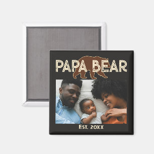 Íman Pai Urso Pai Ano Fundado Foto Preto