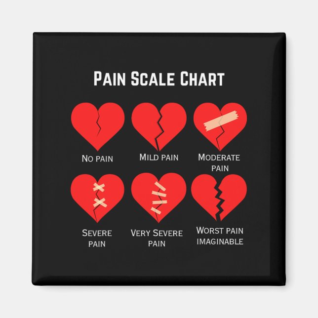 Íman Pain Scale Chart Design For Funny Valentines Day  (Frente)