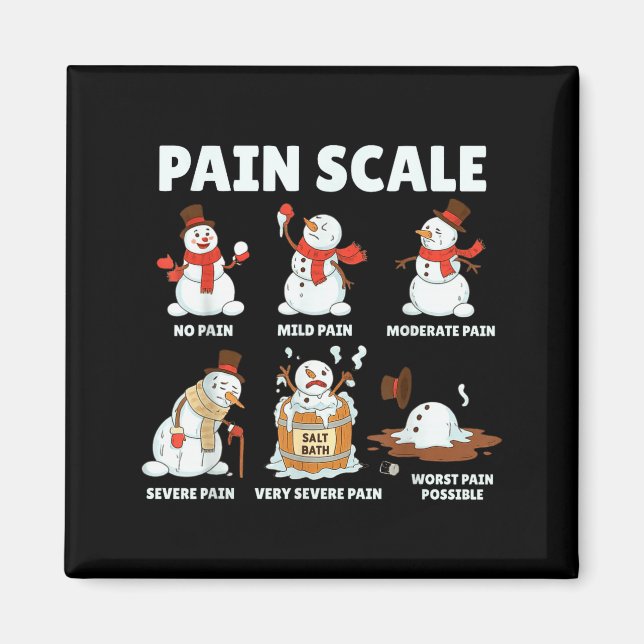 Íman Pain Scale Snowman Xmas Funny Nurse Christmas Icu  (Frente)