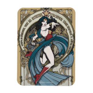 Íman Painel de Arte Nouveau para Mulher Maravilha