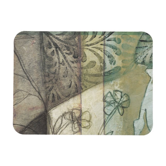 Íman Painel de Jardim com Folhas, Flores e Grama (Horizontal)