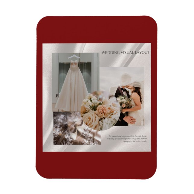 Íman Painel de Layout Visual de Convite de Casamento Mo (Vertical)