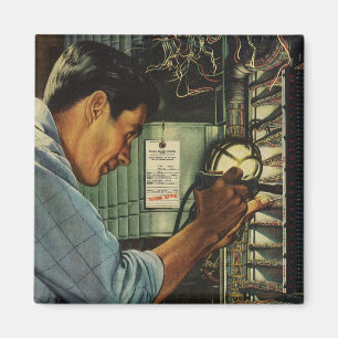 Íman Painel do Disjuntor Elétrico do Vintage Business
